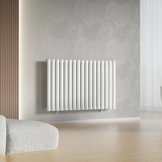 Designer 1020mm x 600mm White Horizontal Single Column Radiator 2370 Btu