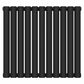 Designer 660mm x 600mm Black Horizontal Double Column Radiator 2851 Btu 