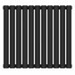 Designer 660mm x 600mm Black Horizontal Single Column Radiator 1535 Btu 