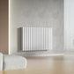 Designer 960mm x 600mm White Horizontal Double Column Radiator 4147 Btu 