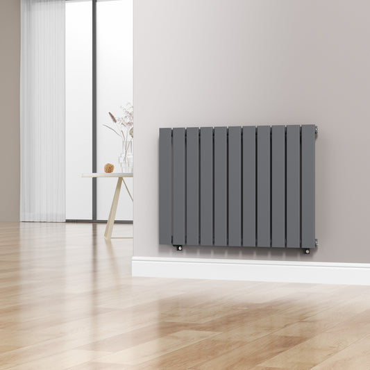 Designer 832mm x 600mm Anthracite Gray Horizontal Single Flat Panel Radiator 1964 Btu