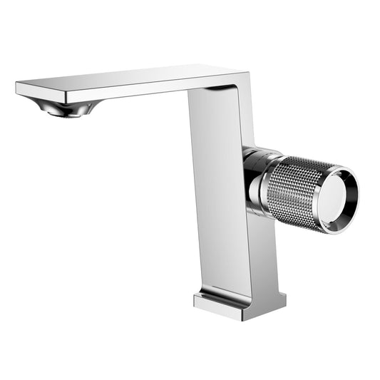 Elegant Modern Chrome Brass Bathroom Tap Rotary Handle Model Kpy 1260507C