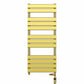 Dual Fuel -500 x 1200mm Straight Gold Panel Heated Towel Rail - (incl. Valves + Electric Heating Kit)