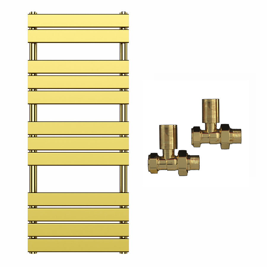 500  mm Wide x 1200 mm Gold Heated Towel Rail Panel Bathroom Radiator