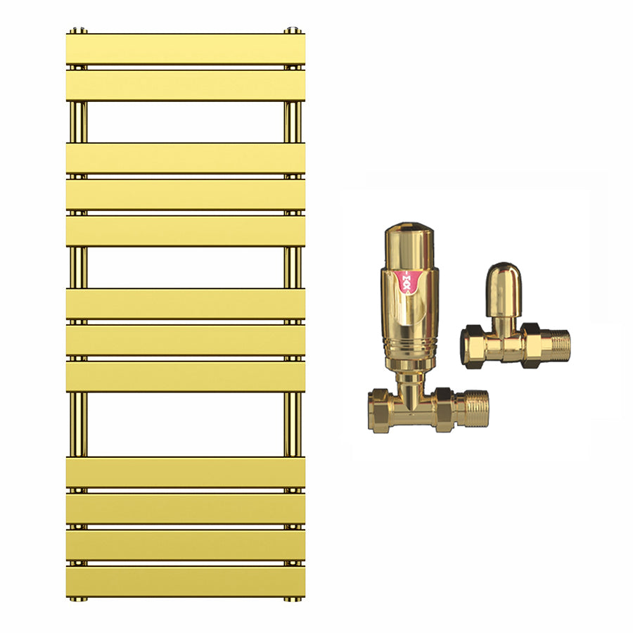 500  mm Wide x 1200 mm Gold Heated Towel Rail Panel Bathroom Radiator