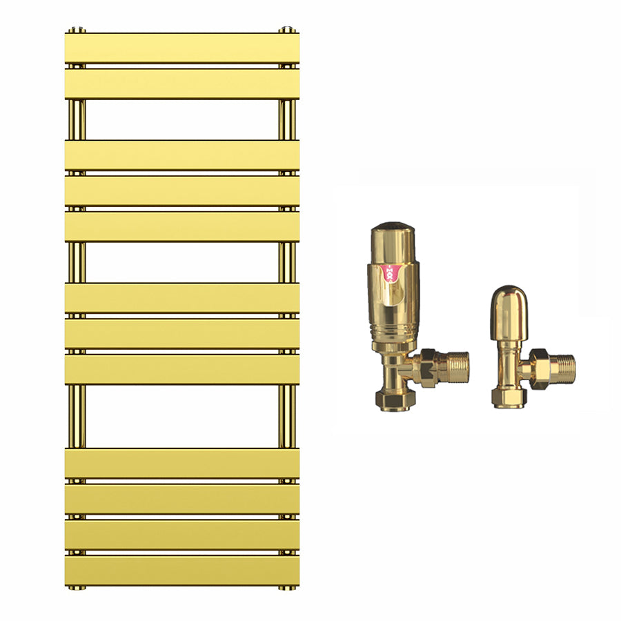 500  mm Wide x 1200 mm Gold Heated Towel Rail Panel Bathroom Radiator