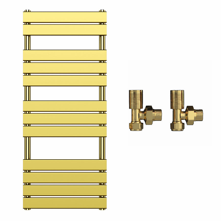 500  mm Wide x 1200 mm Gold Heated Towel Rail Panel Bathroom Radiator