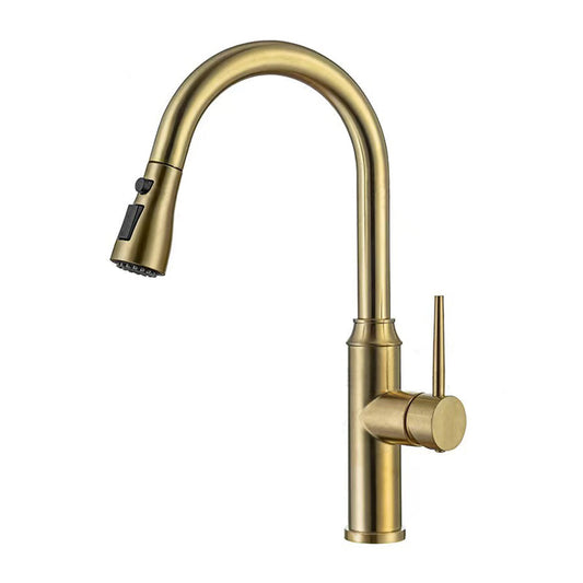 Gold Pull-Out Kitchen Mixer - Stainless Steel (360°, Dual Spray) Model Kpy 30215