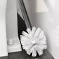 Black & Gray Toilet Brush Holder with Metal Bowl for Bathroom 