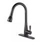 Black Pull-Out Kitchen Mixer - Stainless Steel (360°, Dual Spray) Model Kpy 30221 