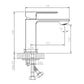 Elegant Geometric Chrome Brass Bathroom Tap Model Kpy 1273573C 