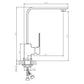 Elegant Geometric Chrome Brass Bathroom Tap with 360° Swivel Model Kpy 7182573C 
