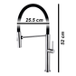 Chrome Kitchen Mixer with Black Hose - Stainless Steel (360° Swivel Bendable, Dual Spray) Model Kpy 3133 