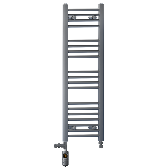 300mm x 1000mm Anthracite Grey Dual Fuel Heated Towel Rail Radiator