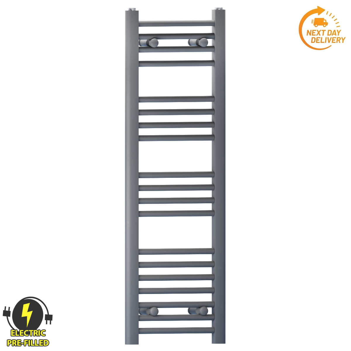 30 100 Anthracite Grey Towel Rail Radiator Heated Warmer Wide High Electric Pre Filled Standard Element