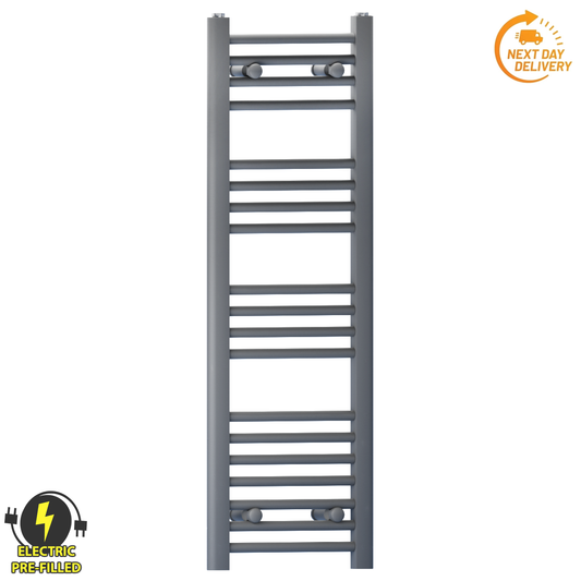 300mm x 1000mm Anthracite Grey Electric Heated Towel Rail Radiator