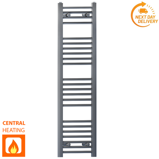 300mm x 1200mm Anthracite Grey Heated Towel Rail Radiator
