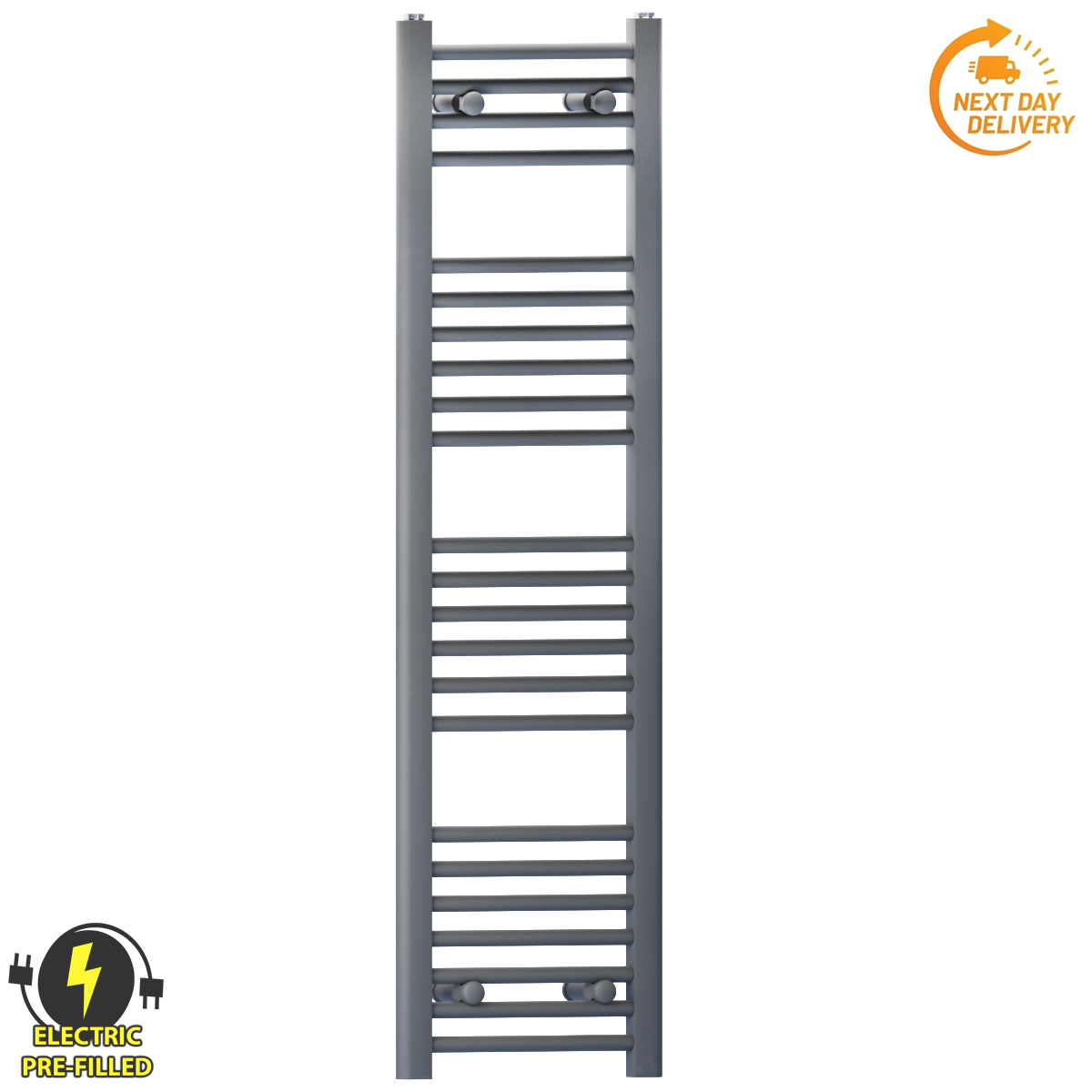 30 120 Anthracite Grey Towel Rail Radiator Heated Warmer Wide High Electric Pre Filled Standard Element