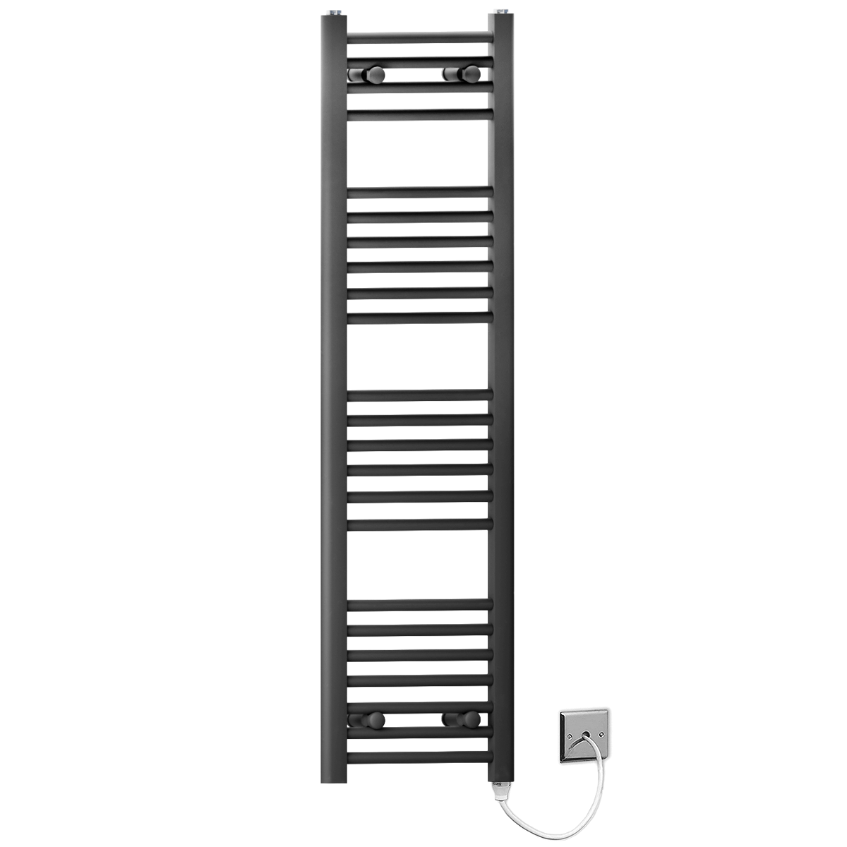 30 120 Matt Black Towel Rail Radiator Heated Warmer Wide High Electric Pre Filled Standard Manual Element 1c165811 7c5c 48f4 9655 9d3cbf0c7333
