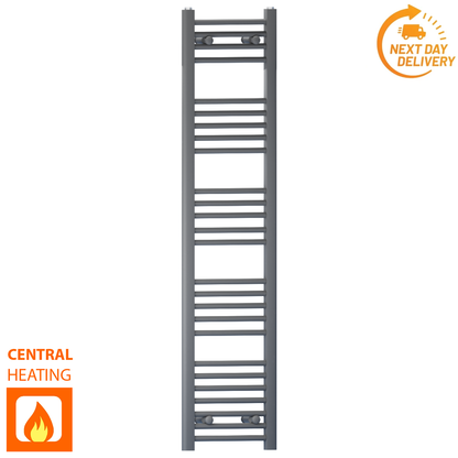  400mm x 1400mm Anthracite Grey Heated Towel Rail Radiator 