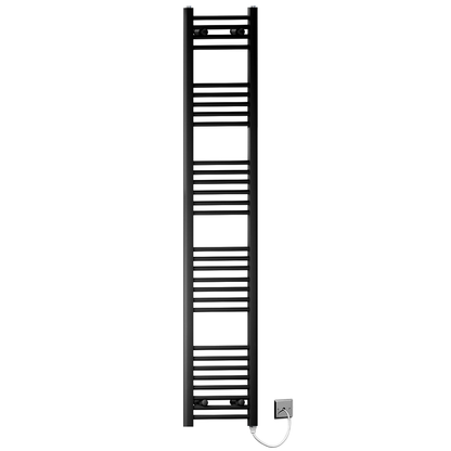  300mm x 1700mm Matt Black Electric Heated Towel Rail Radiator 