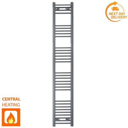 300mm x 1800mm Anthracite Grey Heated Towel Rail Radiator 