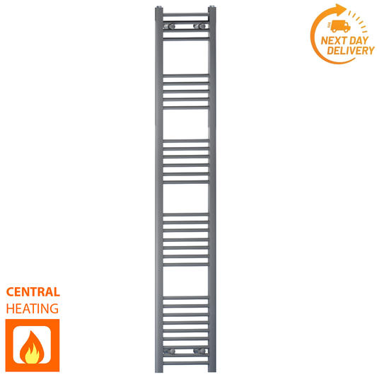 300mm x 1800mm Anthracite Grey Heated Towel Rail Radiator