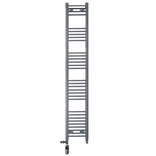 300mm x 1800mm Anthracite Grey Dual Fuel Heated Towel Rail Radiator