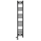 350mm x 1800mm Dual Fuel Matt Black Heated Towel Rail Radiator 
