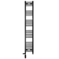 350mm x 1800mm Dual Fuel Matt Black Heated Towel Rail Radiator 