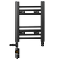 350mm x 400mm Dual Fuel Small Matt Black Heated Towel Rail Radiator 