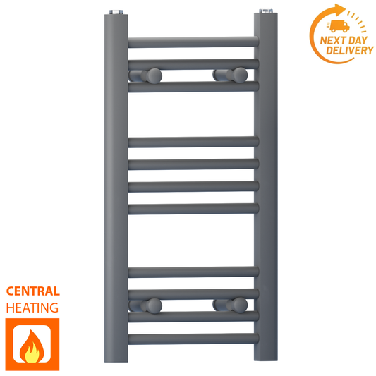 300mm x 600mm Small Anthracite Grey Heated Towel Rail Radiator