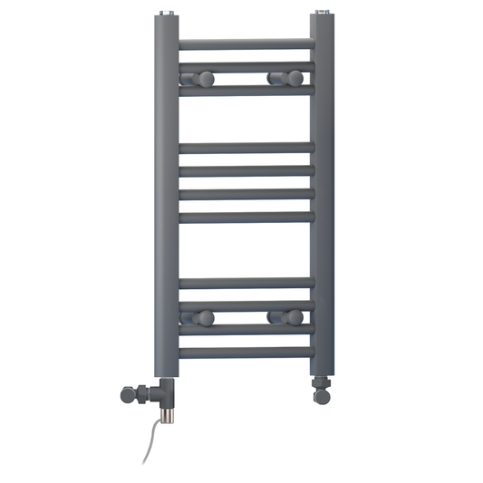 300mm x 600mm Small Anthracite Grey Dual Fuel Heated Towel Rail Radiator