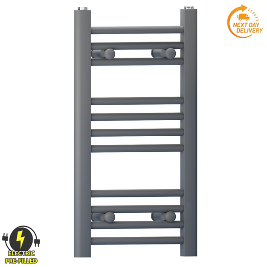 300mm x 600mm Small Anthracite Grey Electric Heated Towel Rail Radiator