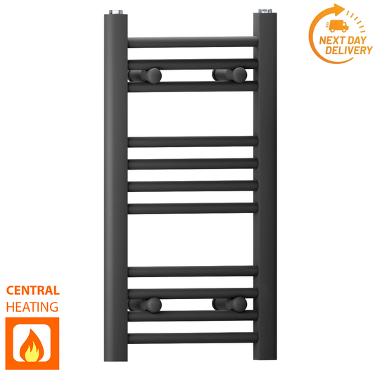 350mm x 600mm Small Matt Black Heated Towel Rail Radiator