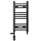 350mm x 600mm Dual Fuel Small Matt Black Heated Towel Rail Radiator 
