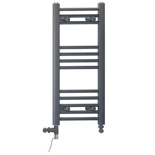 300mm x 700mm Small Anthracite Grey Dual Fuel Heated Towel Rail Radiator