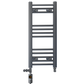 300mm x 700mm Small Anthracite Grey Dual Fuel Heated Towel Rail Radiator 