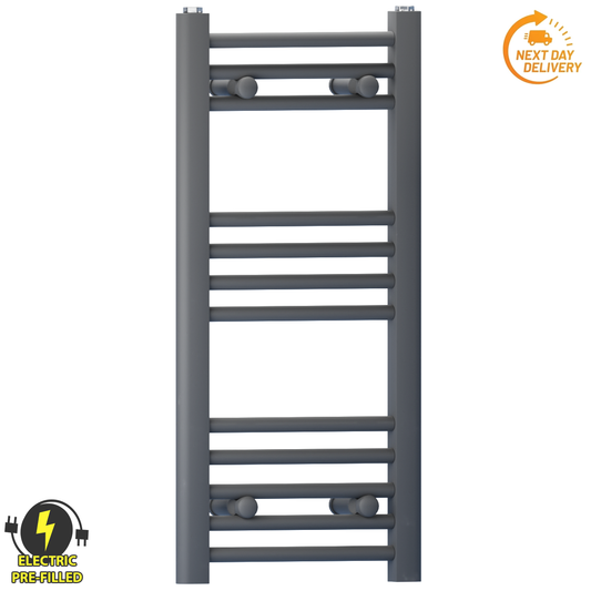300mm x 700mm Small Anthracite Grey Electric Heated Towel Rail Radiator