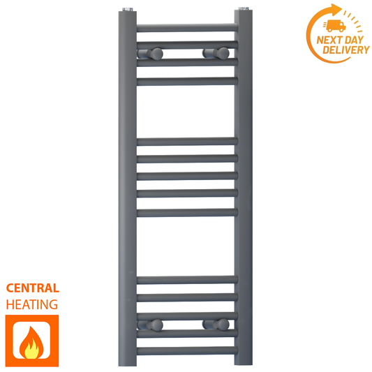 300mm x 800mm Small Anthracite Grey Heated Towel Rail Radiator