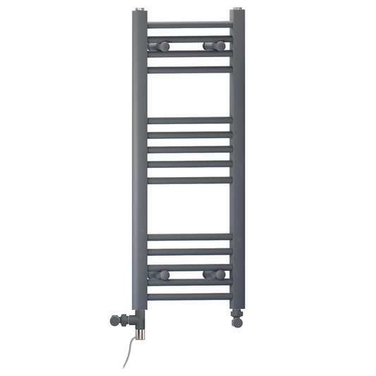 300mm x 800mm Small Anthracite Grey Dual Fuel Heated Towel Rail Radiator
