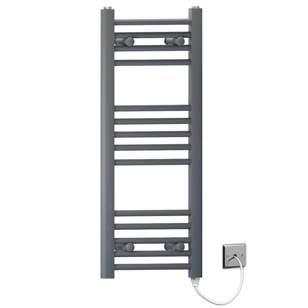30 80 Anthracite Grey Towel Rail Radiator Heated Warmer Wide High Electric Pre Filled Standard Manual Element