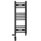 350mm x 800mm Dual Fuel Small Matt Black Heated Towel Rail Radiator 