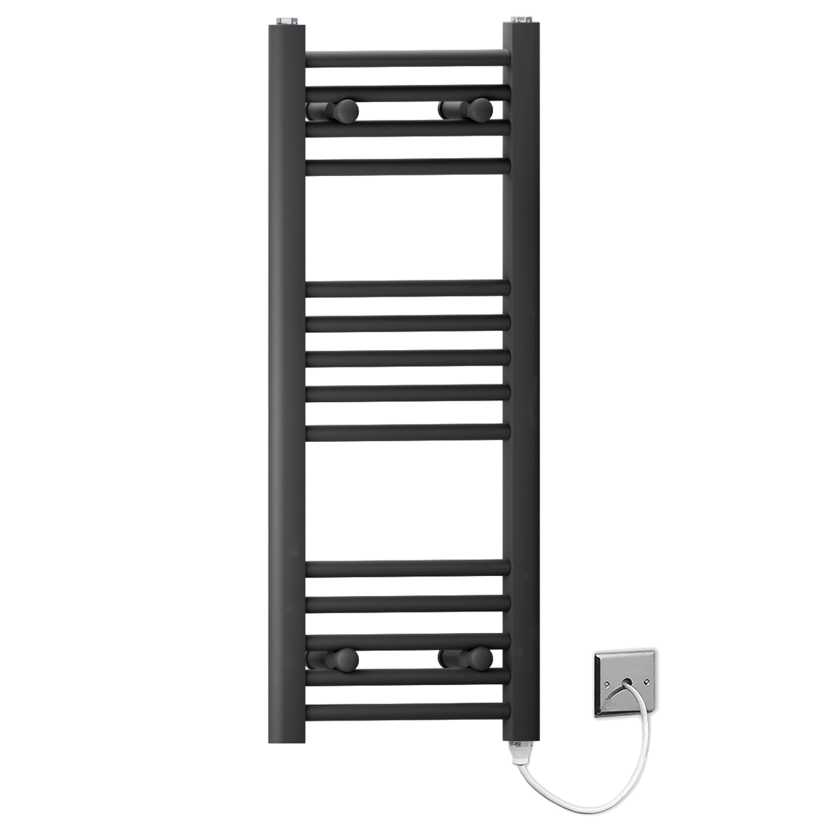 30 80 Matt Black Towel Rail Radiator Heated Warmer Wide High Electric Pre Filled Standard Manual Element