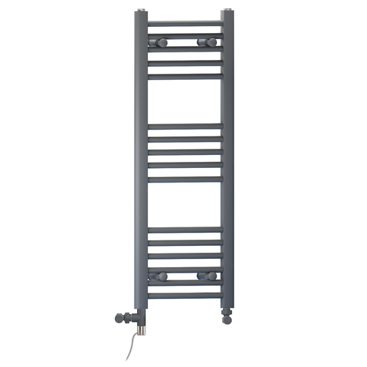 300mm x 900mm Small Anthracite Grey Dual Fuel Heated Towel Rail Radiator