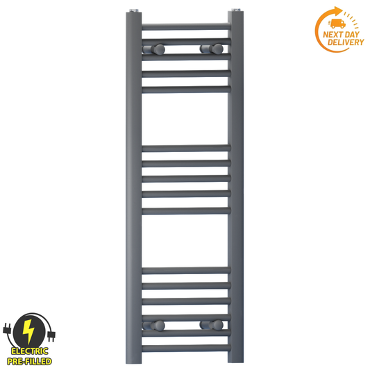 300mm x 900mm Small Anthracite Grey Electric Heated Towel Rail Radiator