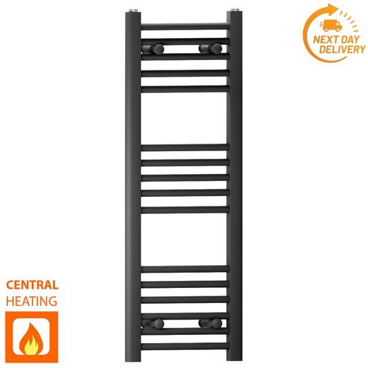 350mm x 900mm Small Matt Black Heated Towel Rail Radiator