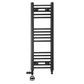 350mm x 900mm Dual Fuel Small Matt Black Heated Towel Rail Radiator 