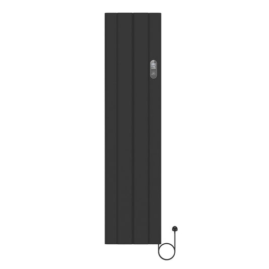 385 x 1600mm Smart Wifi Electric Panel Radiator - 1000W Black Vertical Aluminium