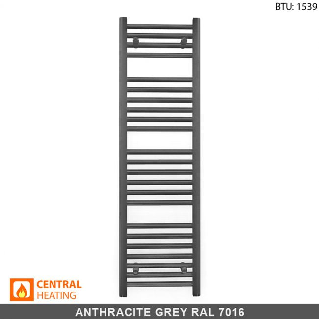 300mm Wide - Heated Towel Rail Radiator - Anthracite Grey - Straight